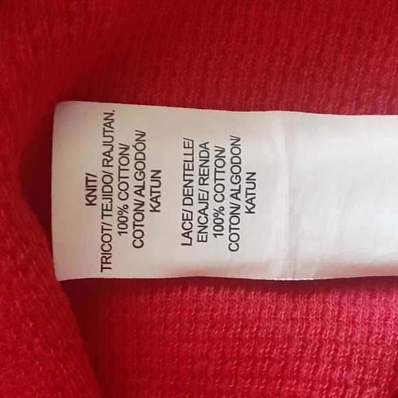 LUCKY BRAND Red EUC Medium Long Sleeves Scoop Neck Top - Picture 7 of 12